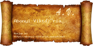 Abonyi Viktória névjegykártya